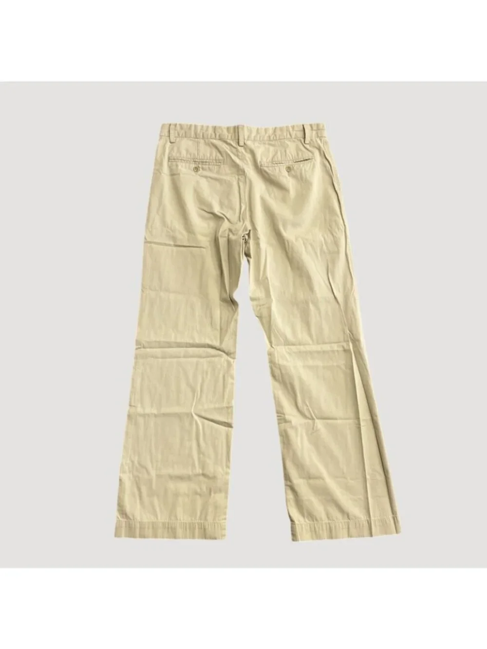 Banana Republic Men's 35x32 Khaki Cotton Flat-Front Chino Pants P0346